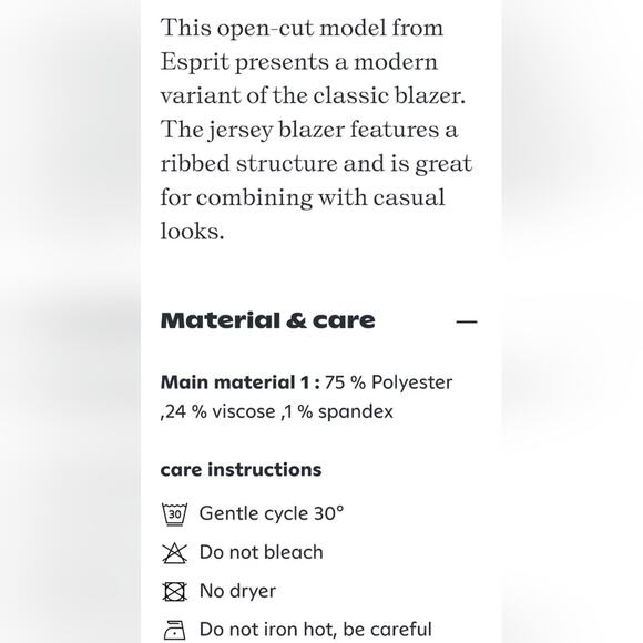 ESPRIT Striped Pocketed Knit Jersey Pocketed Open Blazer Light Jacket M - Picture 12 of 14